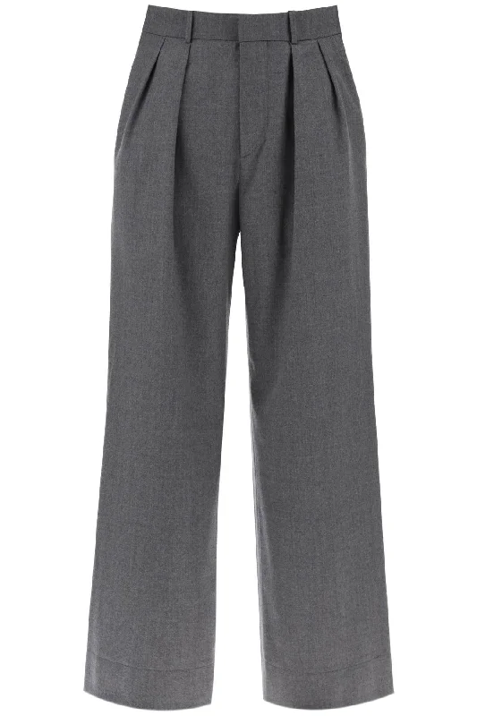 Wardrobe.Nyc Women's Wide Leg Flannel Trousers For Men Or