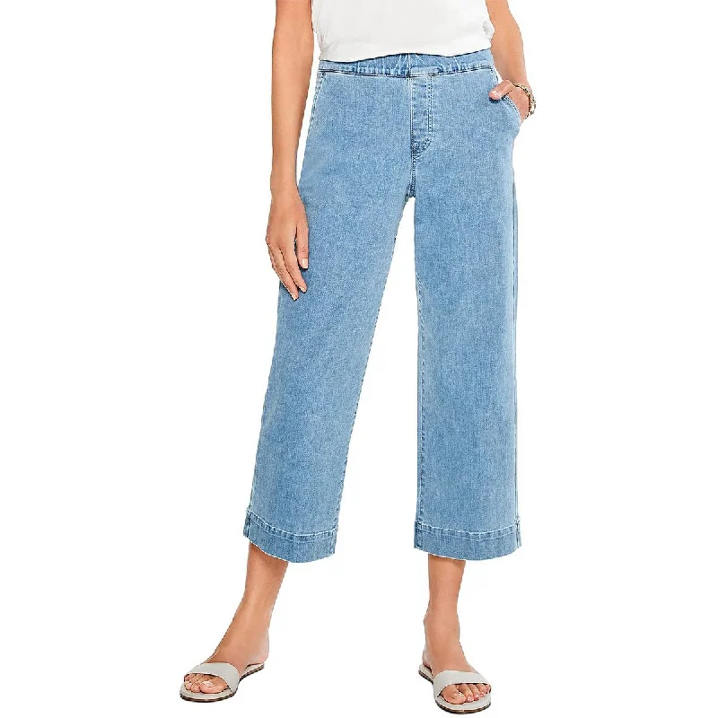 Womens Denim Stretch Wide Leg Jeans