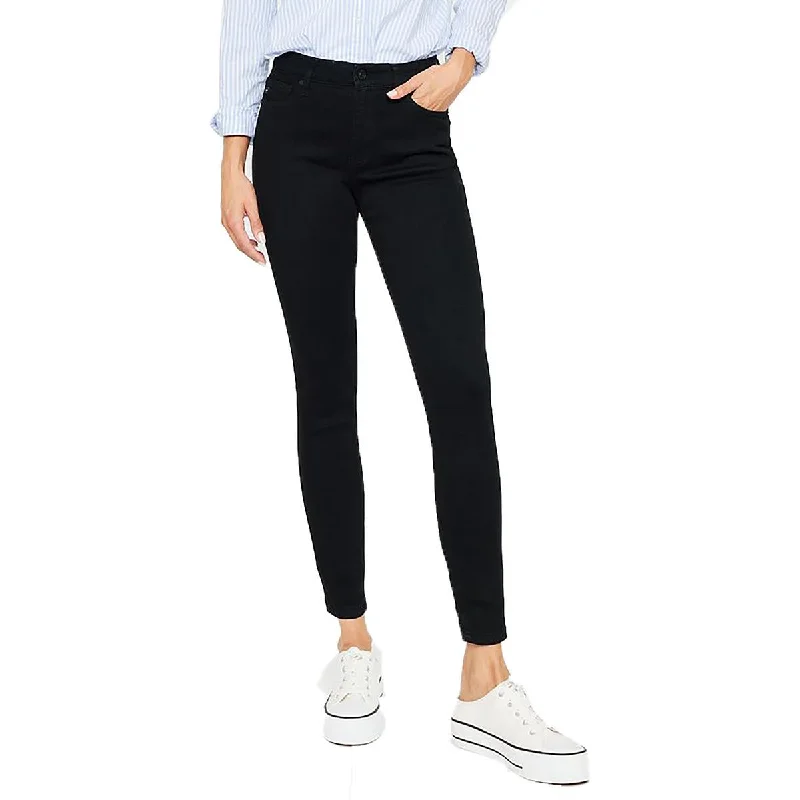 Womens High Rise Coated Skinny Jeans