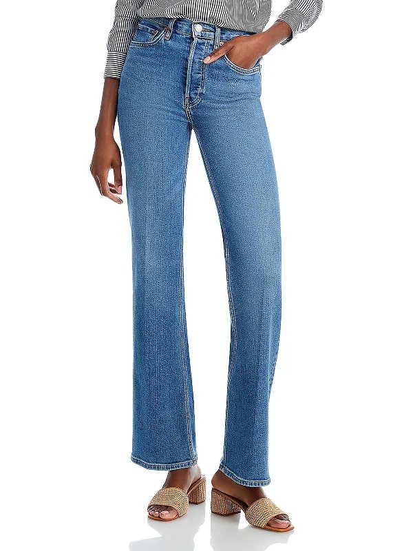 Womens High Rise Corduroy Wide Leg Jeans