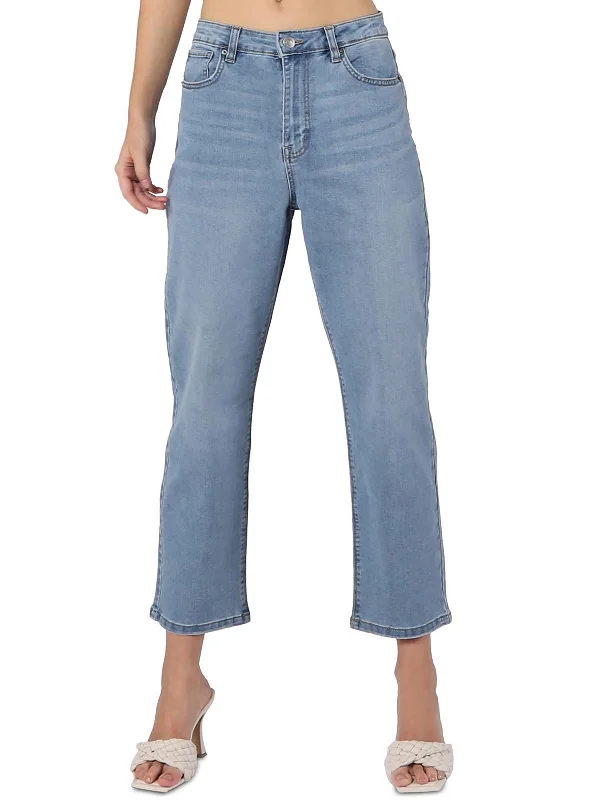 Womens High Rise Straight Leg Mom Jeans