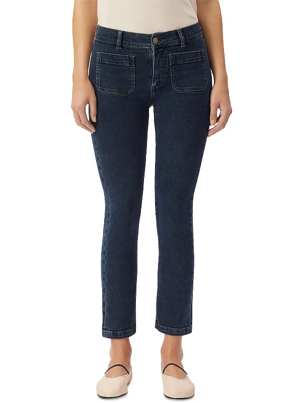 Womens Mid Rise Instasculpt Straight Leg Jeans